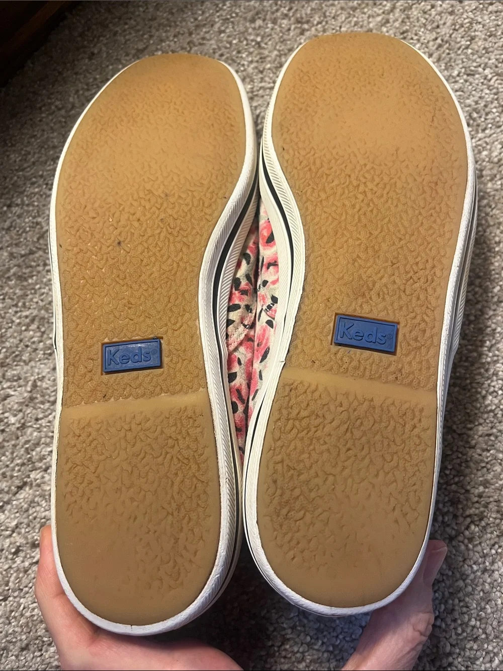 🌸🌸🌸kate spade X Keds sz9.5 Pink Roses Fair but Clean.